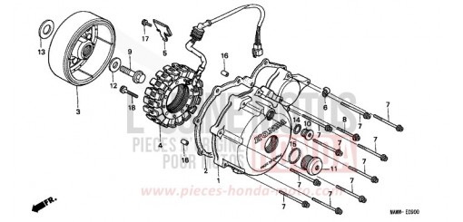 KURBELGEHAEUSEDECKEL, L./ GENERATOR XL600VV de 1997